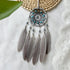 Small Dream Catchers for Cars Rear View Mirror, Handmade Car Charm Pendant Gray Feather and Turquoise Dream Catcher for Car Wall Bedroom Hanging D...