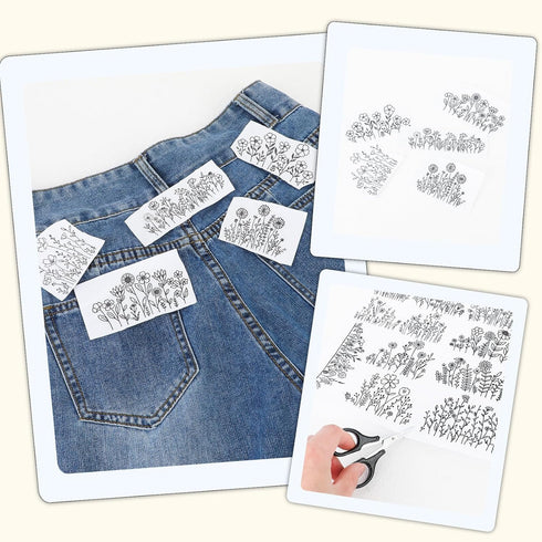 26 Piece Stick and Stitch Embroidery Paper Water Soluble Embroidery Patterns Sewing Stabilizers Adhesive Embroidery Transfer Paper for Embroidery ...