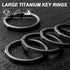 TISUR Titanium Key Rings, Side-Pushing Keyrings, Heavy Duty Split Ring,Large Key Chain Rings for Car Keys, Carabiner, Dog Tag...