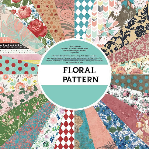 Double-Sided Scrapbook Paper 12x12 Card Stock, Floral Patterned Scrapbooking Pack, Heavyweight Premium Printed Background, Theme Cardmaking Decor ...