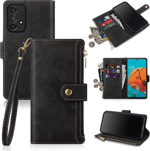 Antsturdy Samsung Galaxy A33 5G Wallet case with Card Holder for Women Men,Galaxy A33 5G Phone case RFID Blocking PU Leather Flip Shockproof Cover...