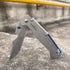 ALBATROSS FK050 Minimalist Ultra Thin Stainless Steel Folding Pocket Knife with Bottle Opener, 4.5" Handle, 3.25" Blade, 7.75" Overall (Silver whi...