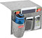 Linen 4 Pockets Bedside Caddy, Bedside Storage Organizer with Water Bottle Holde for Magazine, Remotes, Phone (Grey)...