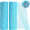 TONIFUL 2 Rolls 10 Inch Light Blue Decorative Mesh Ribbbon Rolls, Fabric Mesh with Foil for Mesh Wreath Supplies, Front Door Wreath Tree Decor Chr...