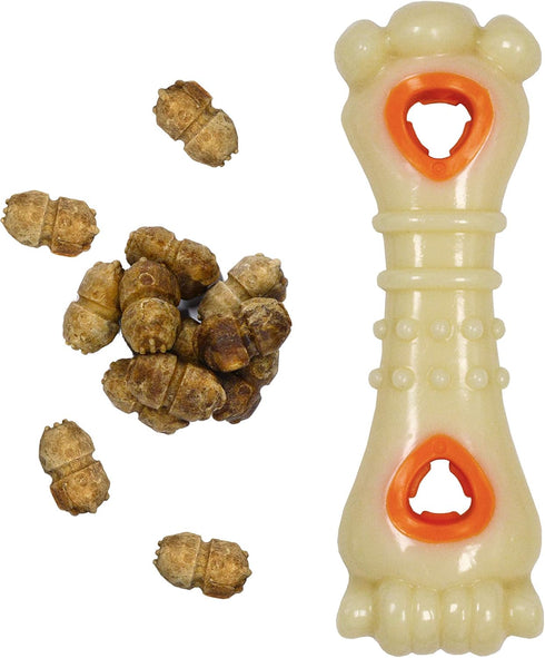 Nylabone Power Chew Souper Bone Pop-in Treat Toy with Treat Refills, Treat Dispensing Toys for Dogs, Durable Treat Pouch, Chicken Flavor, Medium/W...