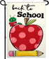 Welcome Back to School Garden Flag 12x18 Inch 3ply Double Sided Love Heart Apple School First Day Garden Flags for Outside House Indoor Yard Outdo...