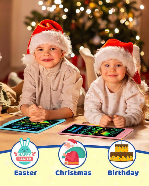 UCIDCI LCD Writing Tablet 10inch Doodle Board - Colorful Screen Electronic Toddler Drawing Tablet Drawing Pad, Educational Learning Toddler Toys f...