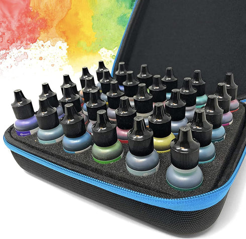 Alcohol Ink Storage Carrying Case, Paint Carry Case Organizer, Stores 30x 0.5-Ounce Bottles of Alcohol Inks, Stickles, Glossy Accents or Reinkers,...