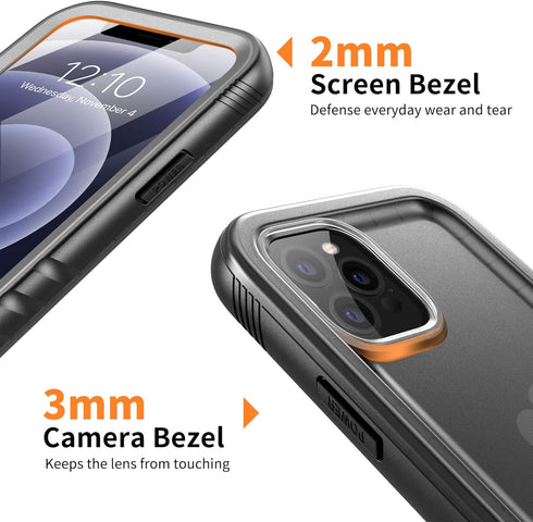 Cozycase Compatible with iPhone 12 Pro Max Case Waterproof, Built-in Screen Protector, Full Body Protective Cover, Shockproof Waterproof Case for ...