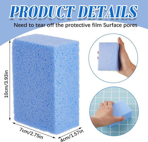 Yinder 2 Pcs Pools Pumice Stone for Cleaning Remover for Pool Tile 3.94 x 2.76 x 1.57 Inch Cleaning Pumice Tiles from Swimming Pool Spa Tile (Blue...
