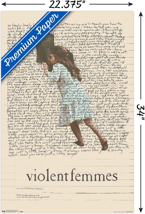 Trends International VIolent Femmes - Lyric Girl Tea Towel Wall Poster, 22.375" x 34", Premium Poster & Clip Bundle...