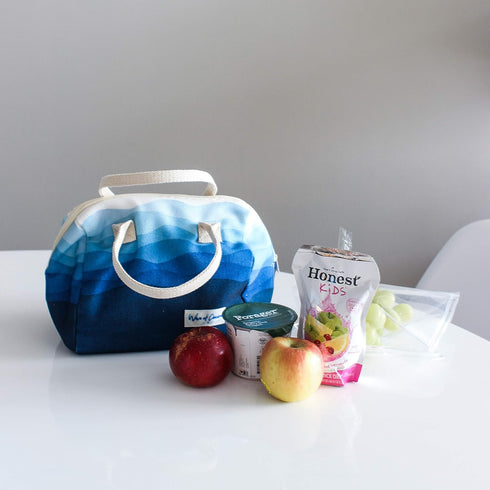 Waves of Change Insulated Recycled Plastic Small Lunch Satchel - 6 Can Capacity, Waves...