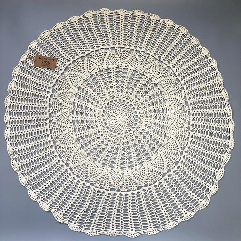KEPSWET Cotton 36 inch Round Sunflower Beige Handmade Crochet Lace Tablecloth Doily...