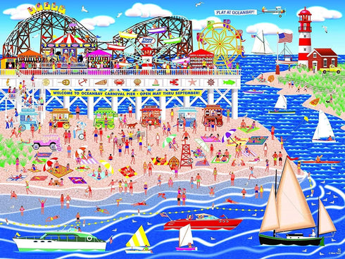 RoseArt - Home Country - Oceanbay Carnival Pier - 1000 Piece Jigsaw Puzzle for Adults...