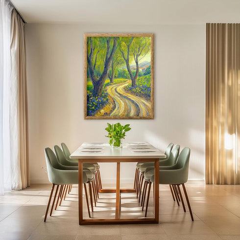 Posterizer 1 pcs-oil painting style-vibrant field with flowers-classics inspired 1-Landscape & Nature Art-Vintage Art-Gift for Art Lovers- unframe...