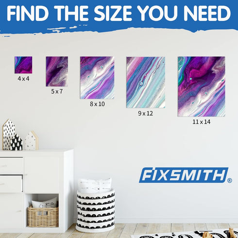 FIXSMITH Canvas Boards for Painting 18 Pack, Multi Pack- 4x4, 5x7, 8x10, 9x12, 11x14 Inches, 100% Cotton Primed Canvas Panels for Acrylic, Oil, Ar...