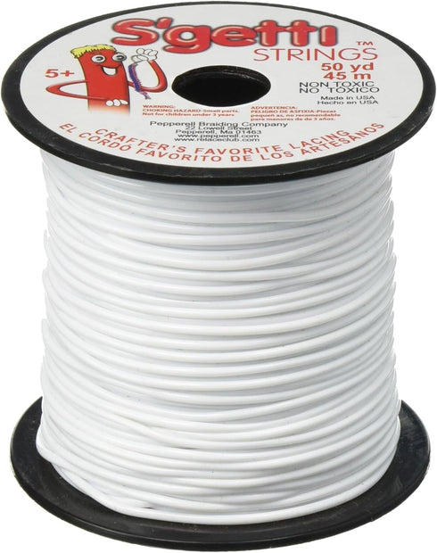Pepperell S'getti String Plastic Craft Lace, 50-Yard Spool, White...