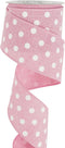 HUIHUANG Pink Polka Dot Burlap Ribbon Wired Edge Ribbon Easter Wreath Ribbon 2.5 Inch X 10 Yards Pink and White Polka Dot Ribbon for Wreaths Bows ...