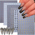 6 Sheets English Letters Nail Stickers for Nail Art Supplies 3D Self-Adhesive Gold White Laser Black Retro Letters Design Nail Art Stickers Alphab...