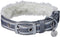 Blueberry Pet Soft & Comfy Multi-colored Stripe Fleece Padded Adjustable Dog Collar with Metal Buckle - Grey, Neck 9-12.5", for Small Breed...