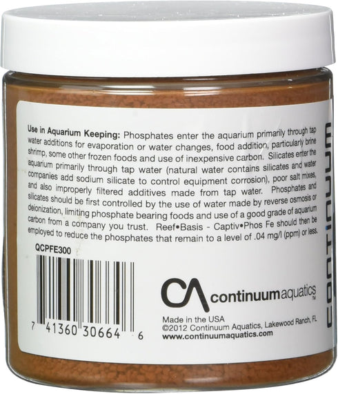 Continuum Aquatics Reef-Basis Captiv Phos Fe - Highly efficient ferric Oxide Filtration Media for Safe and Effective Phosphate Removal in Marine, ...