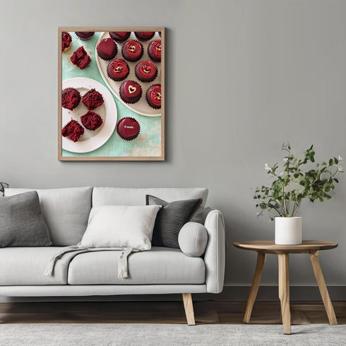 Posterizer 1 pcs-batch of Valentine’s Day cupcakes cute poster -1-Romantic Art-Holiday Poster Collection-Gift for Couples boyfriend girlfriend Hus...