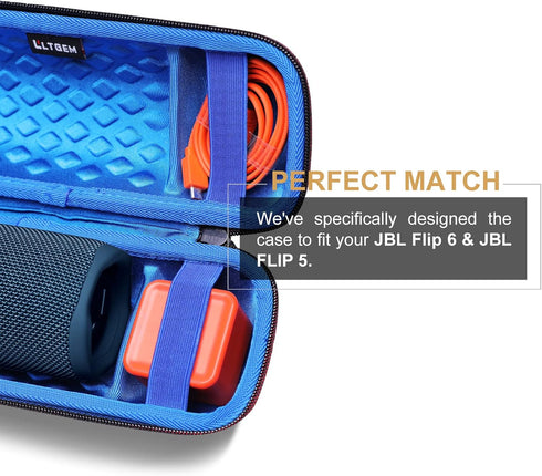 LTGEM EVA Hard Carrying Case for JBL FLIP 6 FLIP 5 Waterproof Portable Bluetooth Speaker - Blue...