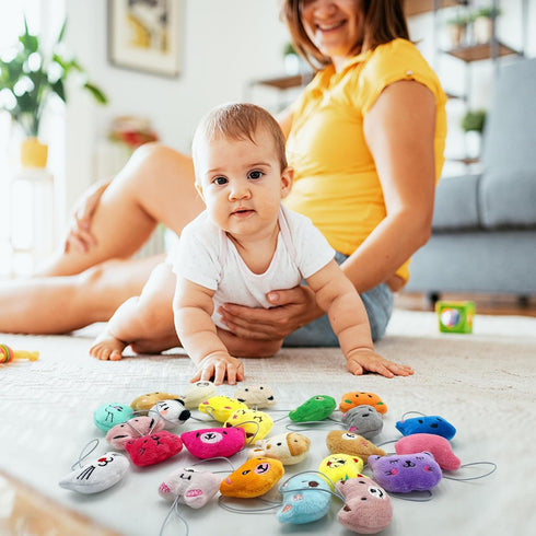 60 PCS Mini Animal Plush Toys Set Cute Small Animal Stuffed Toy Keychain for Party Favors Keychain Ornament for Goody Bag Easter Egg Stuffers Carn...