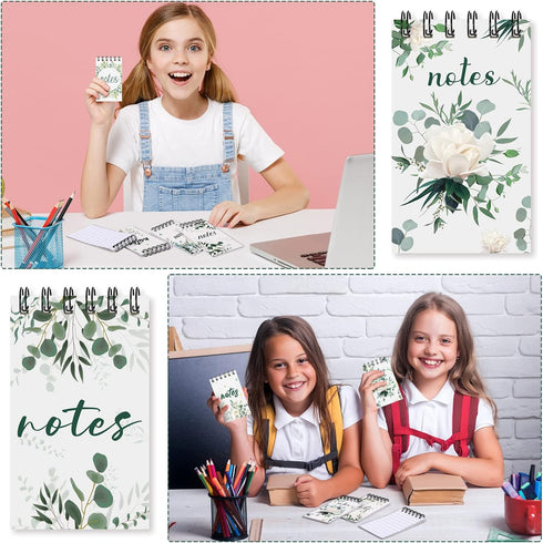 24 Pack Greenery Eucalyptus Spiral Notebook Mini Aesthetic Spiral Notebook Cute Eucalyptus Flower Baby Shower Party Favors Journal Small Memo Note...