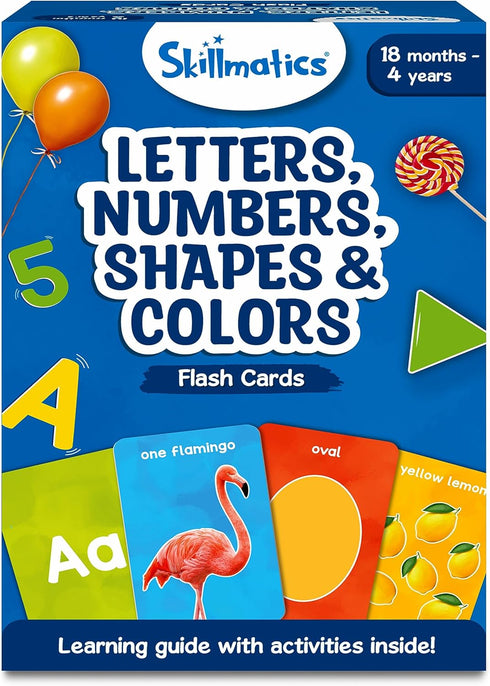 Skillmatics Thick Flash Cards for Toddlers - Letters, Numbers, Shapes & Colors, Montessori Toys & Games, Preschool Learning for Kids 1, 2, 3, 4 Ye...