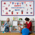 94Pcs US Presidents Government Bulletin Board Classroom Decoration Patriotic Border American Flag Cutouts President Memorial Independence Day Supp...