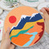 Louise Maelys 3 Set Landscape Embroidery Kits for Beginners,Cross Stitch Kit for Adults,DIY Needlepoint Kits with Mountain sun moon pattern...