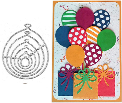 beautyshoppingstore Die Cuts,Balloons Party Festival Invitation Card Cutting Dies Cut Stencils for DIY Scrapbooking Album Decorative Embossing Pap...