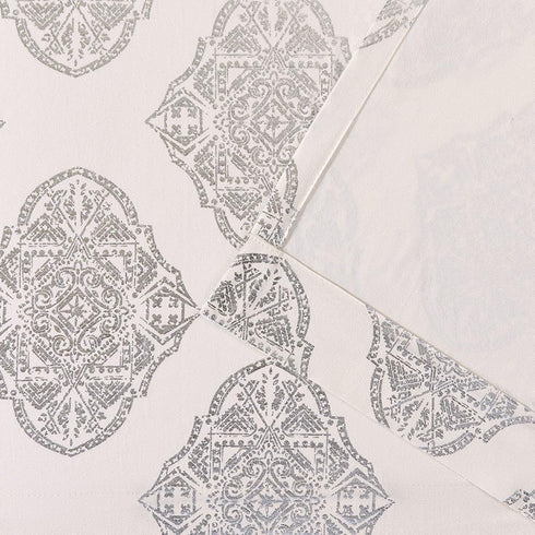 EXCLUSIVE HOME Augustus Metallic Light Filtering Grommet Top Curtain Panel Pair, 54"x108", Off-White...