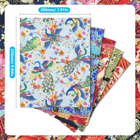 30Pcs 8 x 10 Inch Fat Quarters Cotton Fabric Bundle Squares Patchwork, Japanese Style Printed Cotton Wrapping Cloth Quilting Fabric Bundles for DI...