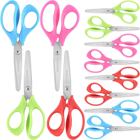 5" Kids Scissors 12 Pack,Kids Safety Scissors For School Kids Scissors Comfort-Grip Handles Sharp Blade Blunt Student Scissors ages 4+,Child Small...