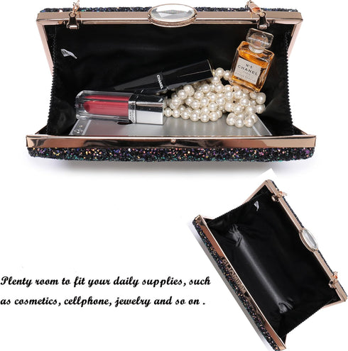 CARIEDO Women's Evening Bag Elegant Clutch Sophisticated Diamond Handbag Prom Wedding Party...