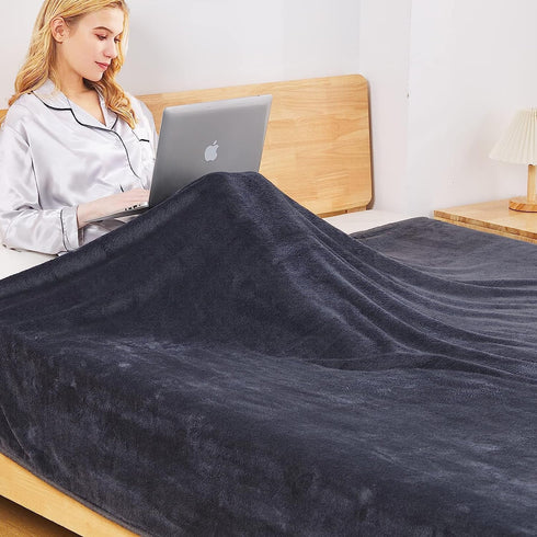 Fleece Blanket Queen Size for All Season 350GSM - Premium Lightweight Anti-Static Throw for Queen/Full Size Bed Extra Soft Brush Fabric Warm Sofa ...