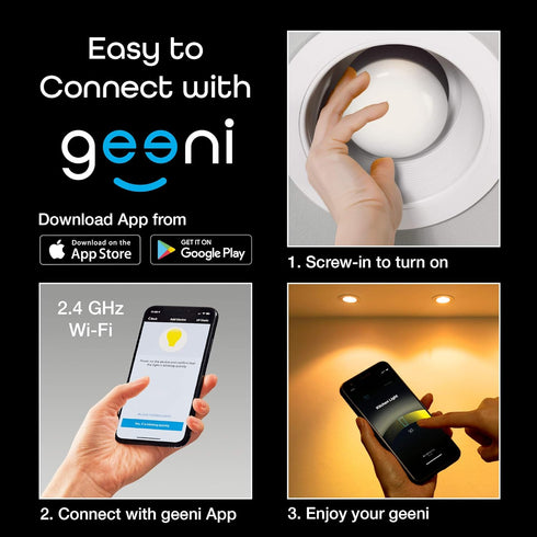 Geeni LUX DROP Wi-Fi LED Light Bulb, Tunable White (2700K-6500K), 1-Pack – Dimmable BR30 Bulb, 65-Watt Equivalent – No Hub Required – Works with A...
