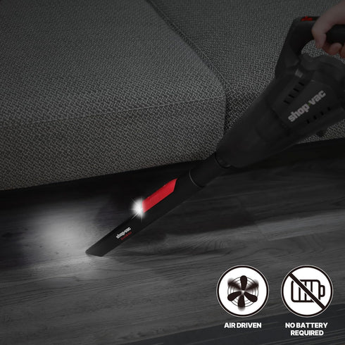 Shop-Vac Nozzle Kit with LED Light, 1-1/2" Crevice Tool & 1-1/4" Utility Nozzle with Adaptors, Air Driven Glowing Vacuum Attachments for AC Wet Dr...