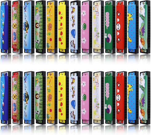 26 Pcs Harmonica for Kids Birthday Party Favor, 16 Holes Toddler Harmonica with Double Row, 13 Style Musical Instrument Toy for Toddler Kids Goodi...