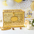 OurWarm Glittery Gold Wedding Card Box with Lock, Wood Gift Card Box for Wedding Reception, Envelope Box for Party Graduation Birthday Baby Shower...