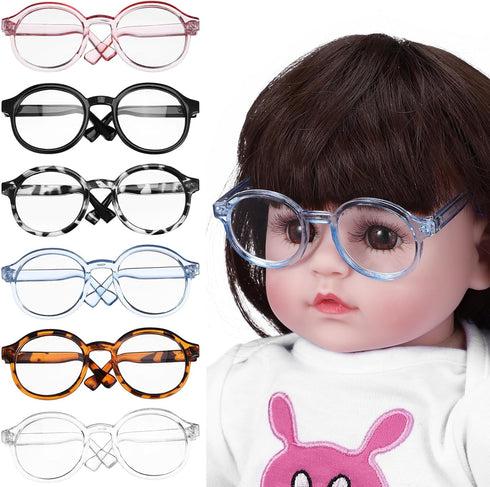 TOYANDONA Doll Glasses for 18 inch Dolls, 6pcs Mini Doll Eyeglasses Doll Dress Up Glasses with Clear Lens for Crafts Pets Doll Costume Accessories...