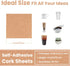 50 Pcs 2mm Self-Adhesive Cork Sheets for DIY Coasters, 4 Inch Thick Square Backing Cork Tiles Mat with Strong Adhesive-Backed for DIY Crafts Adhes...