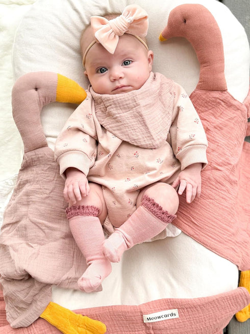 Baby Toys Lovey Blanket Soft Goose Blankets for Newborn Essentials 0-6 Months, Sensory Stuffed Animal Security Blanket for Boys and Girls (Beige, ...