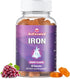 Iron Gummy Vitamin - Gluten Free Supplements for Iron Deficiency for Adults & Kids - Peanut Free Gummies Supplement - Grape Flavor Chewable Vitami...