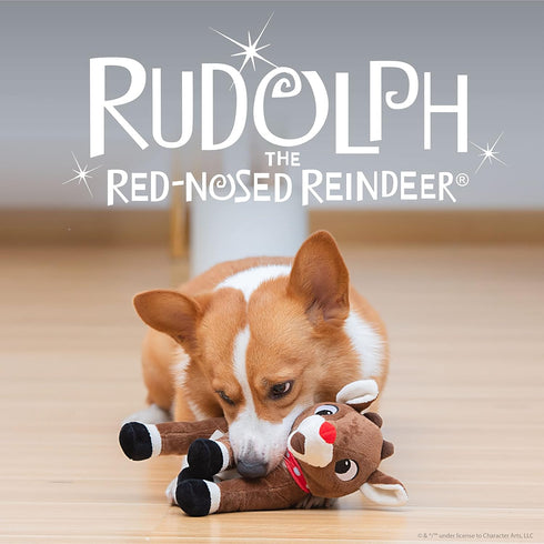 Rudolph The Red-Nosed Reindeer Toys for Dogs - 9" Plush Rudolph Squeaker Dog Toy, Chew Dog Toys - Holiday Toys for Pets, Christmas Dog Toys, Rudol...