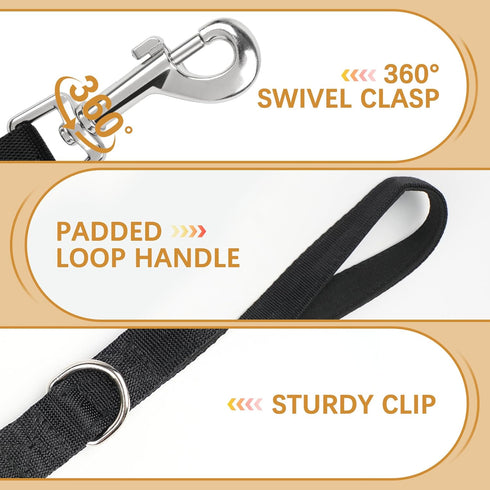 PrimePets Long Leash for Dog Training, 20 Ft Dog Leash Nylon, Heavy Duty Dog Leash Pet Supplies, Great for Walking or Camping (No Clicker Included...