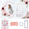 Baby Milestone Blanket - Monthly Milestone Blanket for Baby Girl - Custom Soft Fleece Photography Background - Personalized Newborn Growth Chart -...