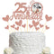 Sumerk 25th Anniversary Cake Topper,13PCS Rose Gold Glitter Cake Toppers Cake Decorations Set for 25th Wedding Anniversary Celebration Party...